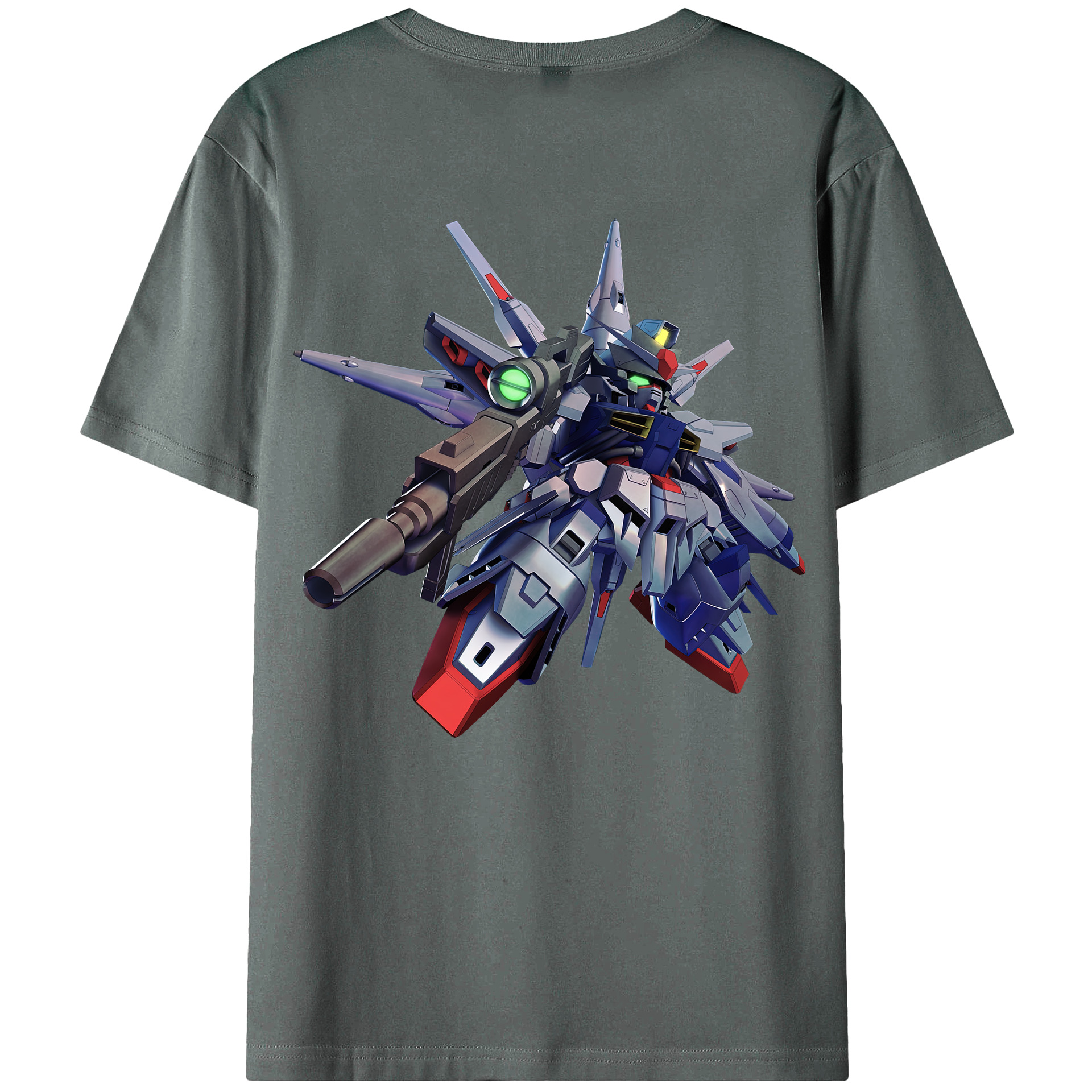 （画像用） 機動戦士ガンダム Mobile Suit Gundam 綿100％ メンズ半袖Tシャツ（バックプリント） 通気性